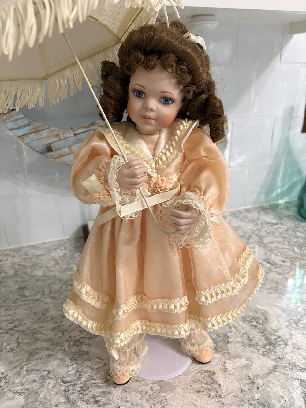Porcelain Doll with Parasol